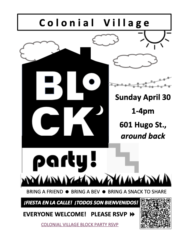 Colonial Village Block Party in April 2023